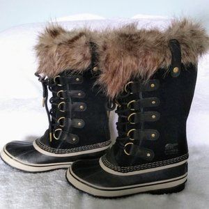 SOREL Women's Joan Of Arctic Black Snow Boots Sz 7